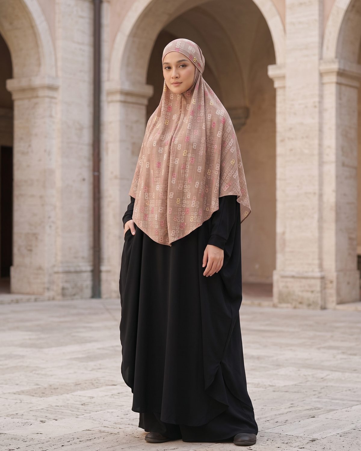 Hijab Khiban khimar Bandana Motif Nagita X Buttonscarves Voal Premium
