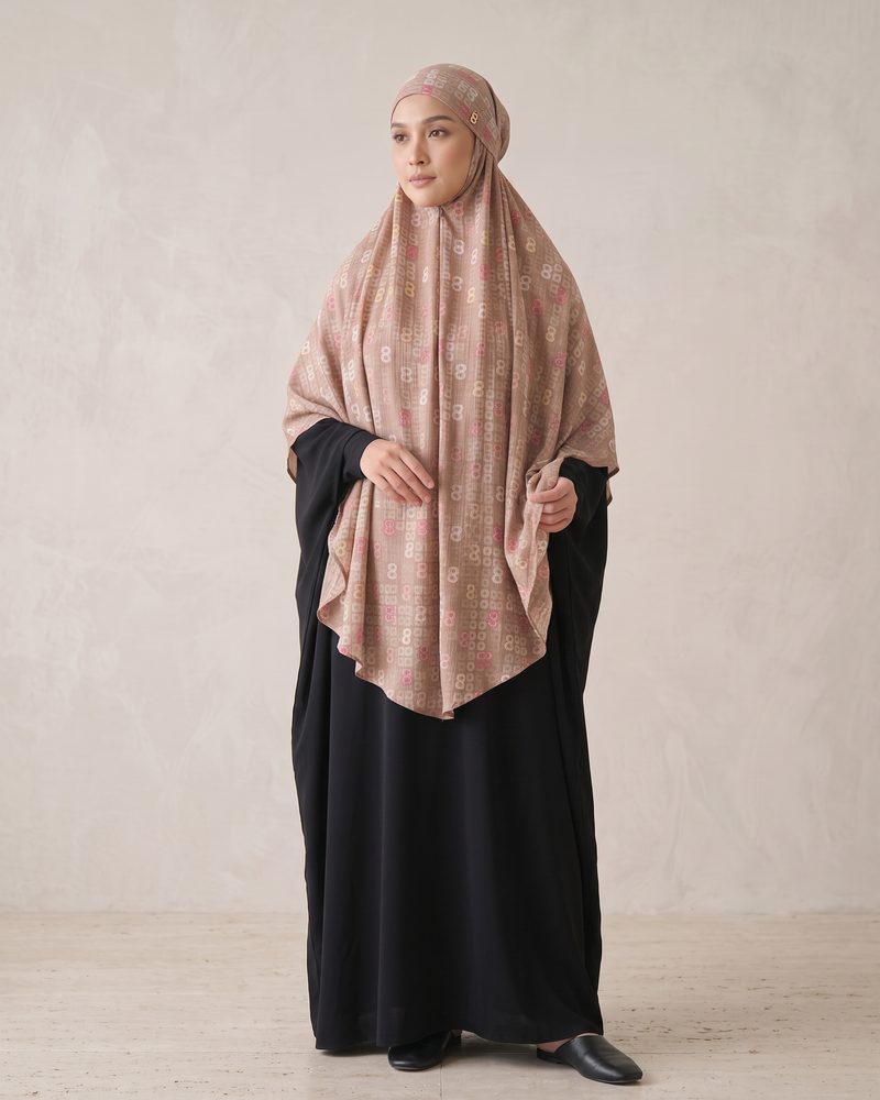 Hijab Khiban khimar Bandana Motif Nagita X Buttonscarves Voal Premium Sudut 5